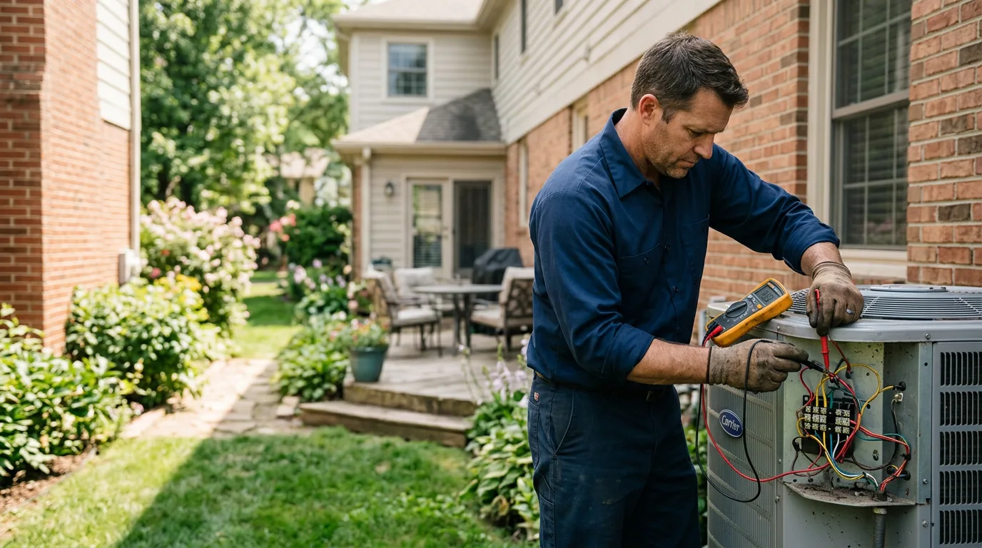 HVAC technician working near Grayslake, IL